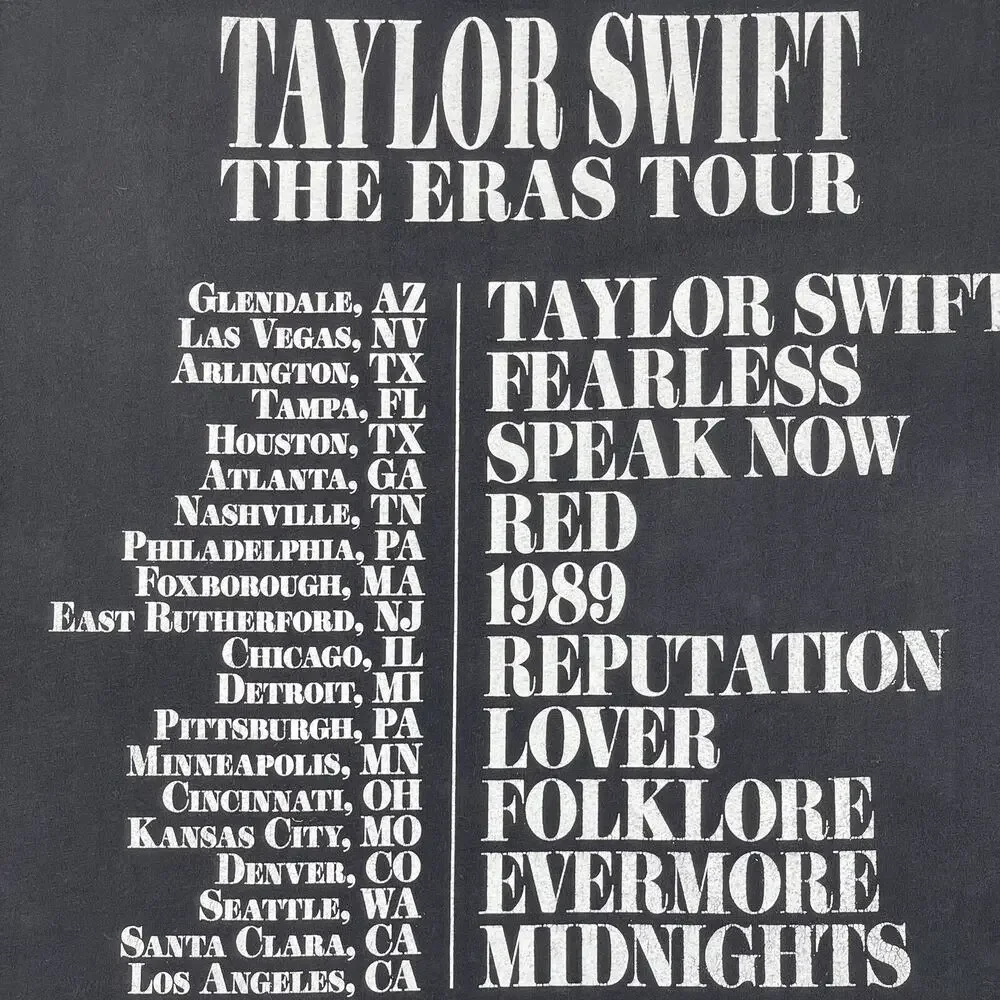 Taylor Swift The Eras Tour Swiftie Concert Merch Women’s Black T-Shirt, Large - Picture 4 of 6